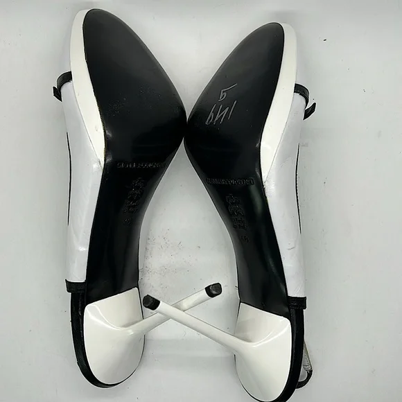 Gianmarco Lorenzi Sexy Black/White Leather Stiletto Heels Shoes **Size 40** 🔥🔥 - Picture 7 of 8